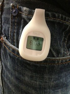 a pedometer attached a jeans pocket