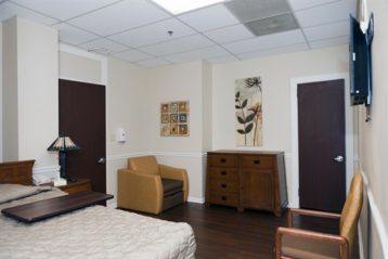 Bedroom of a rehabilitation suite