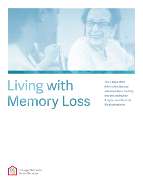 cover of an ebook titled "Living with Memory Loss"