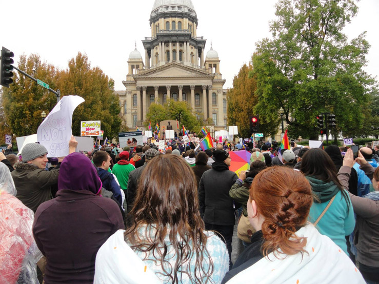 LGBTQ History Month March in Springfield, IL
